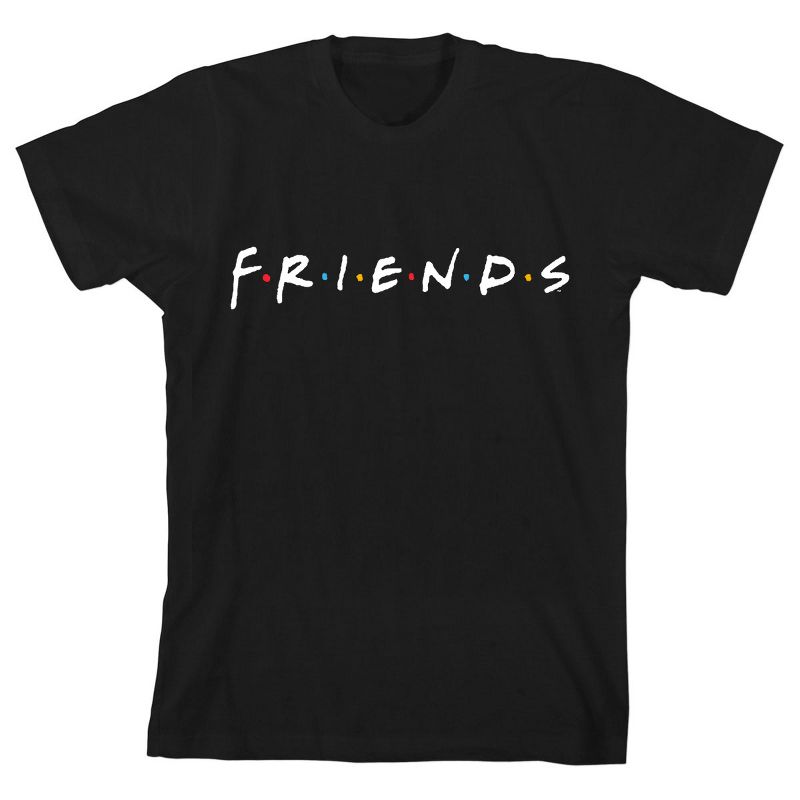 Friends TV Show Logo Black T-shirt Toddler Boy to Youth Boy, 1 of 2