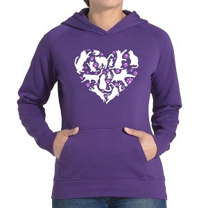 LA Pop Art Cat Heart - Women's Word Art Hooded Sweatshirt - 1 of 4