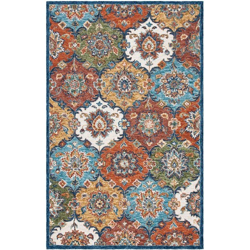 Heritage Hg351 Hand Tufted Area Rug - Blue/rust - 5'x8' - Safavieh ...