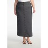 ELOQUII Women's Plus Size Maxi Skirt With Buttons - 3 of 4