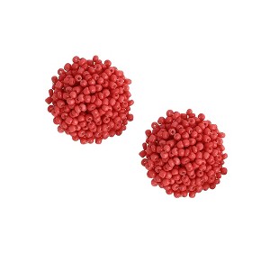 SOHI Women's Strawberry Pink The Cluster Stud Earrings - 1 of 4