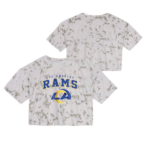 NFL Los Angeles Rams Junior Short Sleeve Tie-Dye Fashion Crop T-Shirt - L