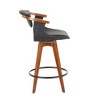 Fixed Faux Leather Mid-Century Modern Counter Stool with Bamboo Frame and 360¡ã Swivel for Kitchen or Dining Room - 2 of 4
