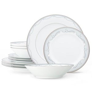 Noritake Satin Flourish 12-Piece Dinnerware Set, Service for 4 - 1 of 4