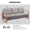 Buenhomino Patio Couch with High Back, 75" 3 Seats Outdoor Sofa, All Weather PE Wicker Couch with 4-inch Cushion for Porch, Backyard, Balcony, Deck - 4 of 4