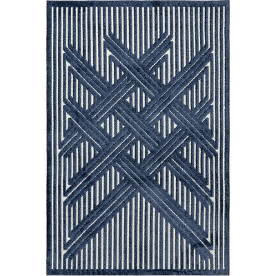 Nuloom Onita Transitional Striped Indoor/outdoor Patio Area Rug, 8' X 10',  Blue : Target