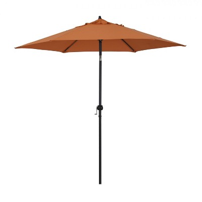 Astella  9 Ft. Aluminum Push Tilt Patio Umbrella W/ Crank Lift - Black Frame / Polyester Tuscan Canopy ECO906D709-P17