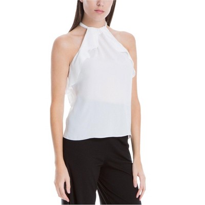 Max Studio London Womens Ruffle Knit Blouse