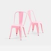 IHOMEADORE 18Inch High Gloss Pink Industrial Metal Dining Chairs set of 2 - 2 of 4