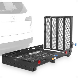 Silver Spring 48" x 28" Folding Steel Scooter/Wheelchair Carrier with Ramp & Hitch Mount, 500 lb. Load Capacity, Folds Against Back of Your Vehicle - 1 of 4