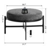Bekrvio 4.5" Round Storage Ottoman, Chenille Fabric Coffee Table & Foot Rest for Living Room with Metal Legs & Adjustable Feet - 4 of 4