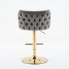 Bar Stools, Set of 2 Bar Chairs, Height Adjustable Swivel Barstools, Armless Kitchen Counter Height Bar Stools with Gold-Plating Base,Tufted Backrest - 3 of 4