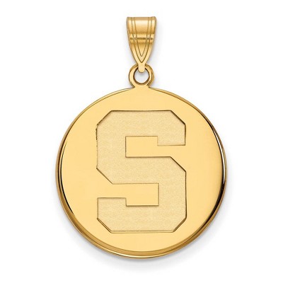 Black Bow Jewelry 10k Yellow Gold Michigan State Spartans NCAA Large Pendant