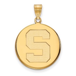 Black Bow Jewelry 10k Yellow Gold Michigan State Spartans NCAA Large Pendant - 1 of 3