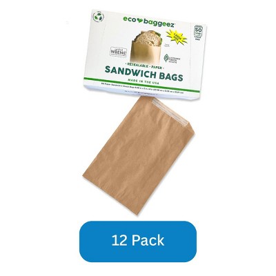 Eco-Baggeez Compostable Resealable Sandwich Bags Large Made in USA - Case of 600
