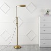 63" Zinnia Industrial Minimalist Height Adjustable Iron Pharmacy Floor Lamp (Includes LED Light Bulb) Brass Gold - JONATHAN Y - 4 of 4