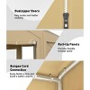 10'x20' & 13'x20' Heavy Duty Carport Sidewalls - 180G PE Waterproof Fabric with Zipper Doors & Mesh Windows, Yellow (Cover Only) - 4 of 4