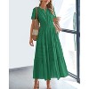 Women's 2025 Summer Casual Midi & Maxi Dress - Lightweight V-Neck Boho Beach Dress with Elastic Waist & Pockets Dark Green - 2 of 4
