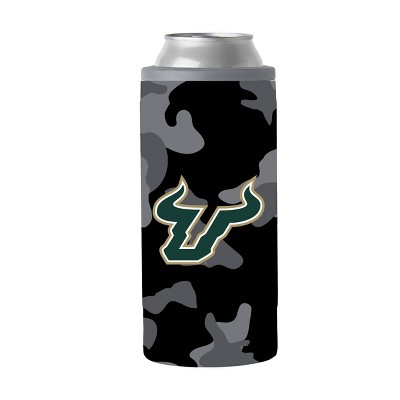 NCAA South Florida Bulls 12oz Black Camo Slim Can Cooler