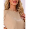 INSPIRE CHIC Women's Summer Pajamas Short Sleeve T-Shirt with Bodycon Shorts Workout Lounge Sets - 4 of 4