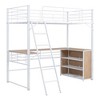 ALEXOUN Metal Loft Bed with Built-in Desk and Three Storage Shelves,Sturdy Bedframe with Full-Length Guardrails,for Kids' Bedroom,Dorm - 4 of 4