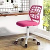 FurnitureR Desk Chair, Adjustable Computer Task Chair Office Chairs with Plastic Backrest and Padded Seat Cushion, Swivel Chair with Wheels, Pink - 3 of 4
