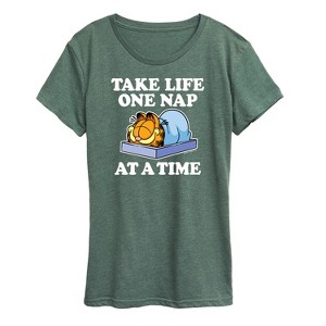 Women's - Garfield - Take Life One Nap Short Sleeve Graphic T-Shirt - 1 of 4