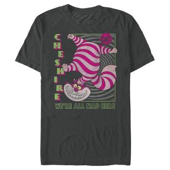 Men's Alice in Wonderland Cheshire Cat We're All Mad Here Square T-Shirt
