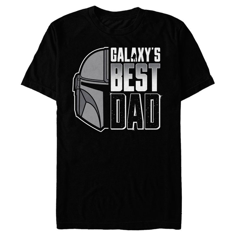 Men's Star Wars: The Mandalorian Galaxy's Best Dad Din Djarin Helmet T-Shirt, 1 of 6