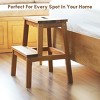 Yukimo 2-Step Wooden Stool, Solid Acacia Wood Step Stool for Adults and Kids, 19.6 Inches Tall, 350 lbs Capacity, Indoor and Outdoor Use - 3 of 4