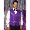 INSPIRE CHIC Men's V-Neck Sleeveless Disco Sparkly Sequin Suit Vest - 2 of 4