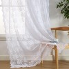 HLC.ME Jolene Floral Soft Decorative Lace Semi Sheer Light Filtering Rod Pocket Window Curtain Panels - Set of 2 - 2 of 4