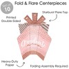 Big Dot of Happiness Rose Gold Grad - Table Decorations -  Graduation Party Fold and Flare Centerpieces - 10 Count - 3 of 4