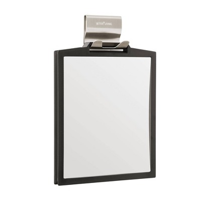 Black Double-Sided Fogless Magnifying Shower Mirror