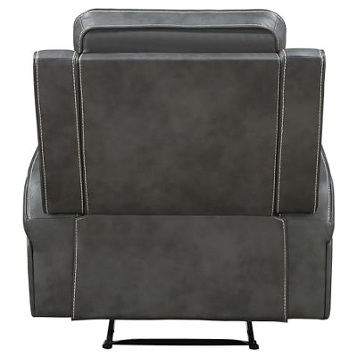 Gray Faux Leather Manual Recliner with Lift