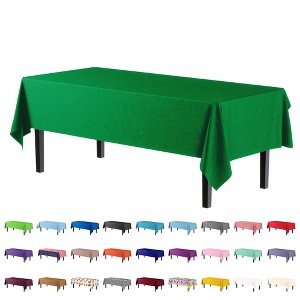 Crown Premium Quality Plastic Tablecloth 54 Inch. x 108 Inch. Rectangle - 6 Pack - 1 of 4