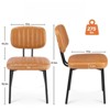 Fontoi Dining Chairs, Mid-Century Modern Dining Chairs Set of 2 with Rattan Backrest and Metal Frame for Kitchen Living Room, Brown, 21.3"*19.3"*31.1" - 2 of 4