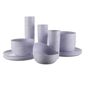 30-Piece Plastic Check Pattern Dinnerware Bundle Set - 1 of 4