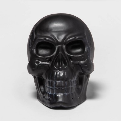Skull Matte Black Halloween Decorative Sculpture - Hyde & EEK! Boutique™