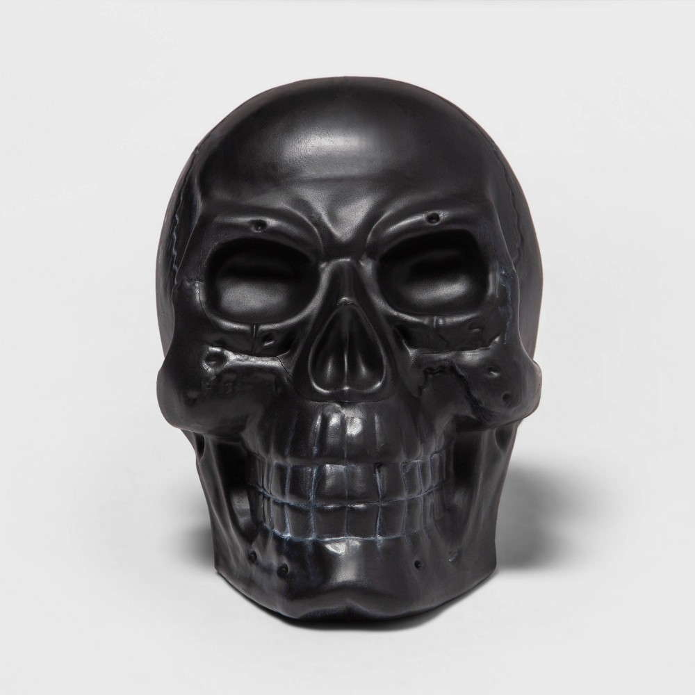 Halloween Skull Matte Black Halloween Decorative Sculpture - Hyde & EEK! Boutique