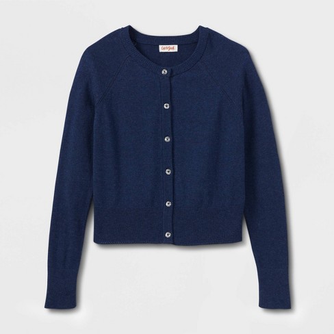 Girls' Cardigan Sweater - Cat & Jack™ Navy L : Target