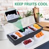 Aoibox Ice Cooled Condiment Serving Container with Lid, Large 6 Removable Compartment Chilled Garnish Tray for Bartending, Taco, Salad, Fruit - 4 of 4
