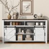 LOVSON59.3''Sideboard with Sliding Barn Door and Mesh Panels,Farmhouse Buffet with Open Storage,Suitable for Living Room, Balcony,Kitchen - 2 of 4