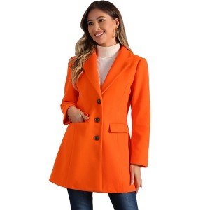 INSPIRE CHIC Women's Notched Lapel Single Breasted Outwear Fall coat - 1 of 4
