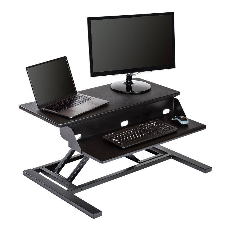 Stand Up Desk Store AirRise Pro Two Tier Standing Desk Converter Monitor Stand with Built-In Keyboard Tray, 1 of 5