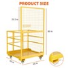 Forklift Safety Cage 43"x45" Forklift Man Basket Forklift Work Platform with Safety Harness & Lock 1400lbs Capacity Drain Hole & Wheels & Tool Basket - 4 of 4