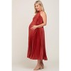 Pinkblush Rust Pleated Maternity Halter Dress - 2 of 4