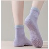 Anna-Kaci Women's 3-Pair Set Short Ankle Grip Socks with Ribbed Cuffs Cushioned Soles and Anti-Slip Bottom for Walking or Yoga - 2 of 4