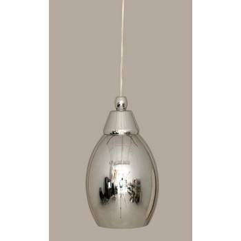 Toltec Lighting Any 1 - Light Pendant in  Chrome with 5" Chrome Oval Metal Shade Shade