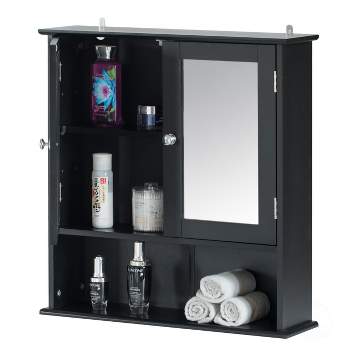 Basicwise Mirror Wall Mounted Cabinet For the Bathroom and Vanity with Adjustable Shelves